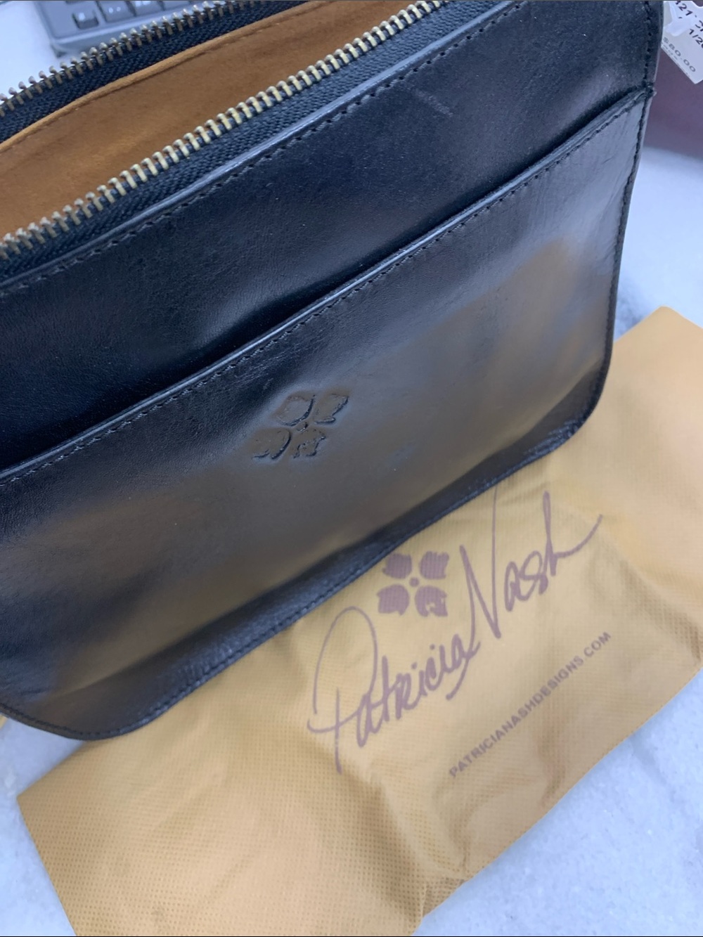 Patricia Nash Black Leather Crossbody Pouch - Picture 5 of 7